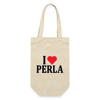 T-Shirt I love Pearl T-Shirt Geschenkidee - Geschenkbeutel für Flaschen - Natur - Vorne