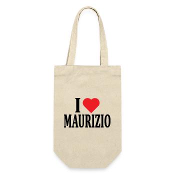 t-shirt I love Maurizio t-shirt idée cadeau - Sac à bouteille - nature - Devant