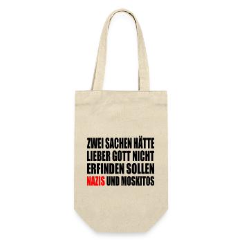 Fck nzs - nazis und moskitos - Geschenkbeutel für Flaschen - Natur - Vorne
