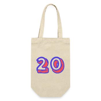 20. 20 ANS. 20e ANNIVERSAIRE. ANNIVERSAIRE 20 ANS. - Sac à bouteille - nature - Devant