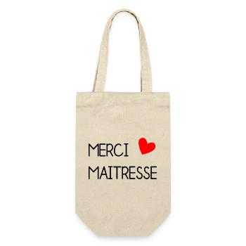 VIELEN DANK. GELIEBTE. DANKE HERRIN - Geschenkbeutel für Flaschen - Natur - Vorne