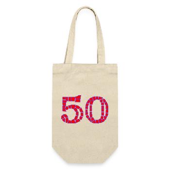 50. 50 ANS. 50e ANNIVERSAIRE. ANNIVERSAIRE 50 ANS. - Sac à bouteille - nature - Devant