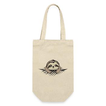 Sloth in pocket comic cartoon funny icon - Gift Bag for Bottles - nature - Front