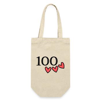 100. 100 YEARS. 100th ANNIVERSARY. BIRTHDAY 100 - Gift Bag for Bottles - nature - Front
