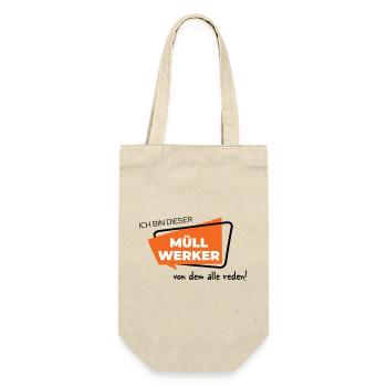 Ich bin dieser Müllwerker von dem alle reden - Geschenkbeutel für Flaschen - Natur - Vorne