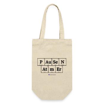 Pausen Atmer (helle Stoffe) - Geschenkbeutel für Flaschen - Natur - Vorne