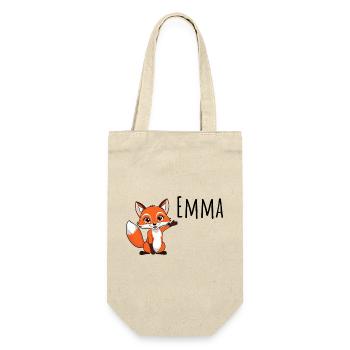Fox - My Name Is Emma - Cute Forest Animal - Gift Bag for Bottles - nature - Front