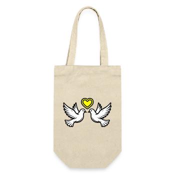 Wedding Dove Couple Couple Heart - Gift Bag for Bottles - nature - Front