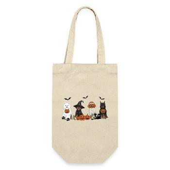 Hunde-Halloween - Geschenkbeutel für Flaschen - Natur - Vorne
