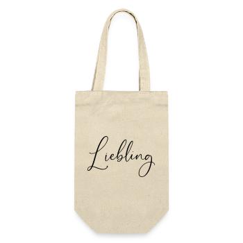 liebling / Handschrift design - Geschenkbeutel für Flaschen - Natur - Vorne
