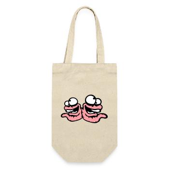 Worms Laughing Duo Crazy Spliking Silly Team - Sac à bouteille - nature - Devant
