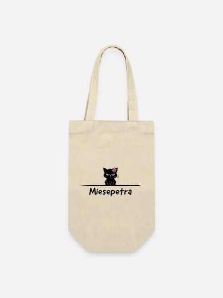 Miesepetra Wortspiel Petra Miesepeter - Geschenkbeutel für Flaschen - Natur