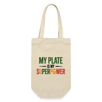 My Plate Is My Superpower Dietitian Expert  - Gift Bag for Bottles - nature - Front