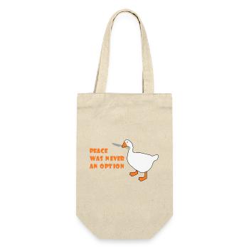 Goose – Frieden war nie eine Option - Geschenkbeutel für Flaschen - Natur - Vorne