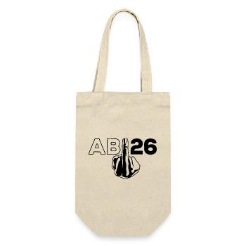 ABI 2026 Mittelfinger Abitur - Geschenk - Geschenkbeutel für Flaschen - Natur - Vorne