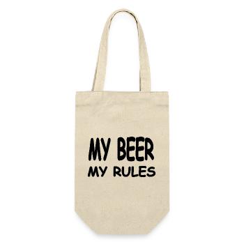 Bier - Geschenkbeutel für Flaschen - Natur - Vorne