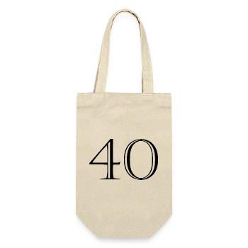 40. 40 YEARS. 40th ANNIVERSARY. 40 YEARS ANNIVERSARY. - Gift Bag for Bottles - nature - Front