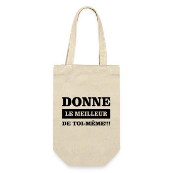Gib dein Bestes - Geschenkbeutel für Flaschen - Natur - Vorne