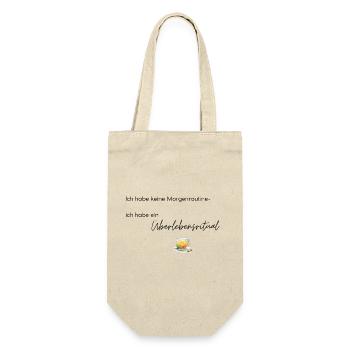 LIEBEVOLL Morgenroutine Tee - Geschenkbeutel für Flaschen - Natur - Vorne