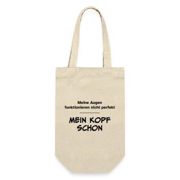 Augen funktionieren nicht perfekt. Kopf schon. - Geschenkbeutel für Flaschen - Natur - Vorne
