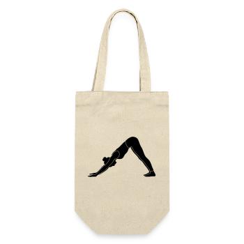 Silhouette de yoga canin face vers le bas - Sac à bouteille - nature - Devant