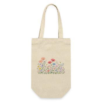 Wildblumen Blumen Blumen Botanischer Naturgarten - Geschenkbeutel für Flaschen - Natur - Vorne