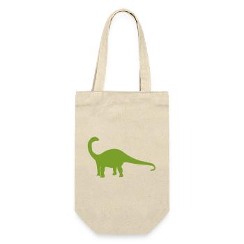 Saurier Silhouette Grün - Geschenkbeutel für Flaschen - Natur - Vorne