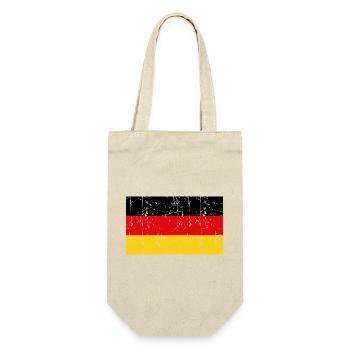 Deutschland Flagge Vintage - Geschenkbeutel für Flaschen - Natur - Vorne