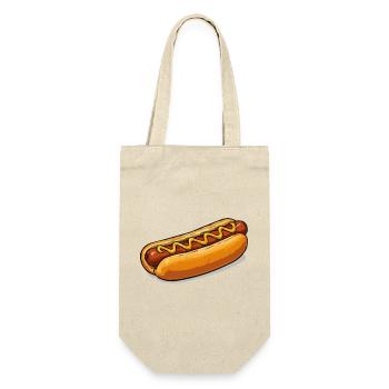 Fröhlicher Hotdog-Comic - Geschenkbeutel für Flaschen - Natur - Vorne