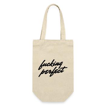 Fucking Perfect Saying Shirt - Gift Bag for Bottles - nature - Front