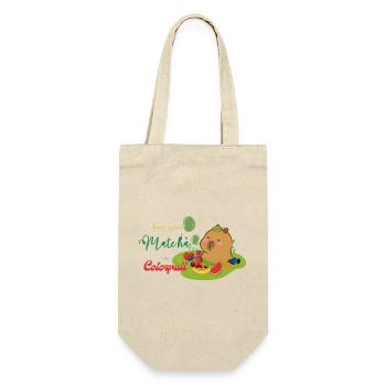 Verspielte Obstbärenplatte - Geschenkbeutel für Flaschen - Natur - Vorne