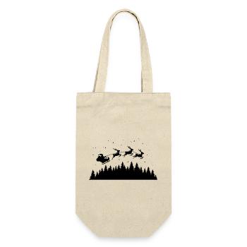 Santa Claus Sleigh Reindeer - Gift Bag for Bottles - nature - Front
