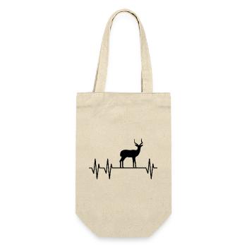 Antilope Herzschlag Silhouette - Geschenkbeutel für Flaschen - Natur - Vorne