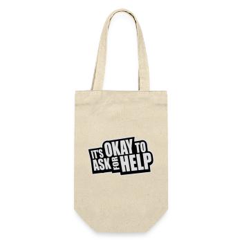 It's Okay To Ask For Help Help Questions Saying Logo - Gift Bag for Bottles - nature - Front