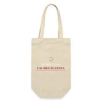 Pflanzen-T-Shirt. Ich kann nicht, ich habe meine Pflanzen. - Geschenkbeutel für Flaschen - Natur - Vorne