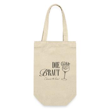 Die Braut: Cheers to Love - Geschenkbeutel für Flaschen - Natur - Vorne
