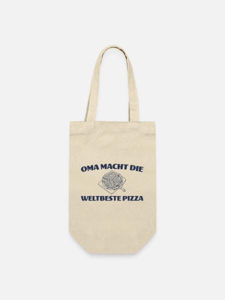 Oma macht die weltbeste Pizza - Pizzabäckerin - Geschenkbeutel für Flaschen - Natur