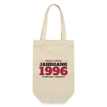 Jahrgang 1996 Limitierte Edition – 30. Geburtstag - Geschenkbeutel für Flaschen - Natur - Vorne