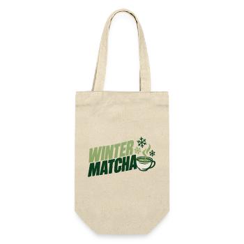 Grüne Winter Matcha Tasse - Geschenkbeutel für Flaschen - Natur - Vorne