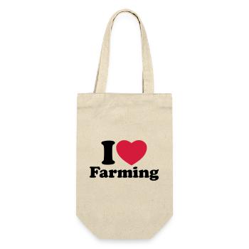 I love farming - Geschenkbeutel für Flaschen - Natur - Vorne