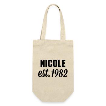 Nicole est 1982 - Geschenkbeutel für Flaschen - Natur - Vorne