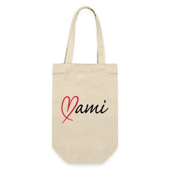 Mami Herz | Heart - Gift Bag for Bottles - nature - Front