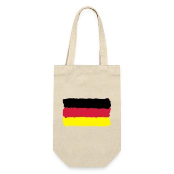 schwarz rot gold Deutschland Fahne Germany - Geschenkbeutel für Flaschen - Natur - Vorne