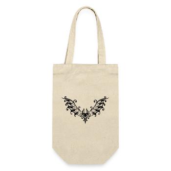 Gothic Tribal Bat Tattoo – Ornamental Wings - Gift Bag for Bottles - nature - Front