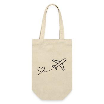 Coeur et avion - Sac à bouteille - nature - Devant