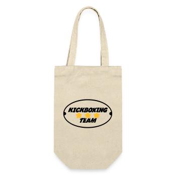 Kickboxen / Kickboxing / Kickboxer / Kick Boxing - Geschenkbeutel für Flaschen - Natur - Vorne