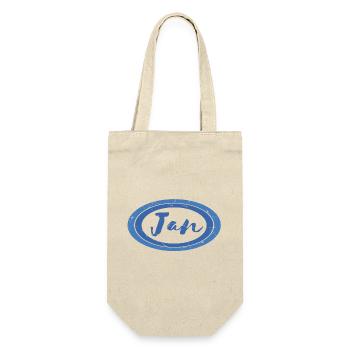 Jan | oval - Gift Bag for Bottles - nature - Front