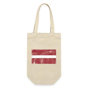 Drapeau de lettonie Drapeau Grunge Retro Vintage - Sac à bouteille - nature - Devant