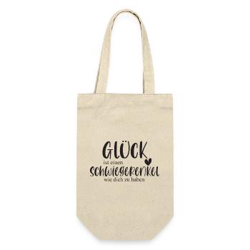 Schwiegerenkel Enkel Familie Geschenk Danke - Geschenkbeutel für Flaschen - Natur - Vorne