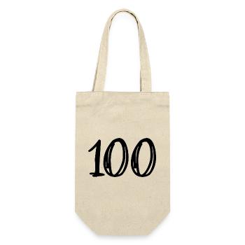 100 ANS. 100e ANNIVERSAIRE. ANNIVERSAIRE 100 ANS. - Sac à bouteille - nature - Devant